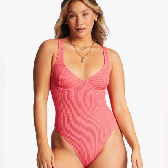 👙NWT BILLABONG SWIM | HIGH-WAISTED | UNDERWIRE | ONE PIECE | CORAL | SMALL - Picture 11 of 12